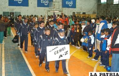 Representación de CEMEI, durante el acto de inauguración en la gestión 2010