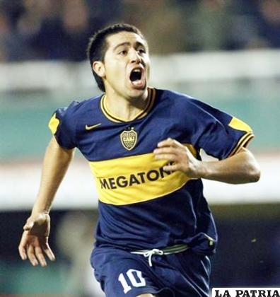 Juan Román Riquelme, anoto el gol del triunfo de Boca ante Colón.