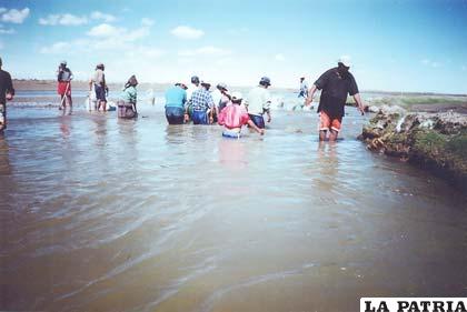 Chipayas organizados trabajaron para contener las inundaciones que afectaron sus cultivos