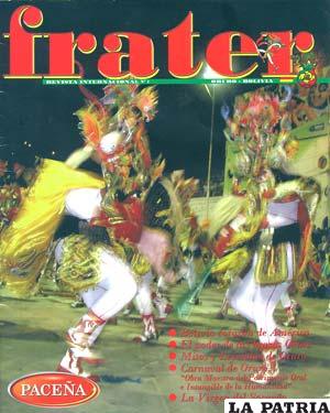 Tapa de la revista “Frater”, fue distribuida a los turistas que llegaron para apreciar el Carnaval de Oruro