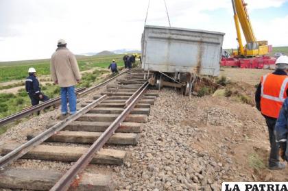 Los vagones transportaban clinker