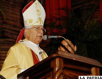 El Cardenal Terrazas pide respeto a la vida