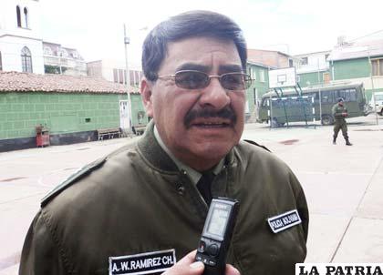 El subcomandante departamental de la Policía, Cnl. Arturo Ramírez