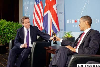El presidente estadounidense Barack Obama y el primer ministro británico David Cameron