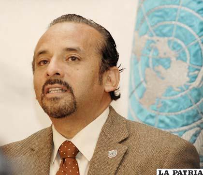 César Guedes, representante en Bolivia de la Oficina de las Naciones Unidas contra las Drogas y el Delito (Onudd)