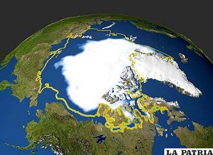 La gran masa de hielo del Ártico se derrite