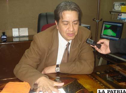 Luis Fernando Zeballos, encargado distrital del Consejo de la Magistratura de Oruro