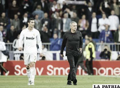 Cristiano Ronaldo junto a José Mourinho