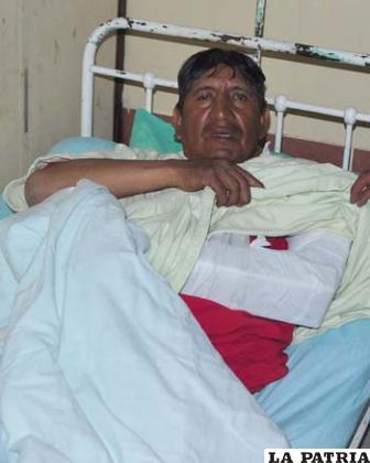 Uno de los heridos ingresado en el hospital de Oruro