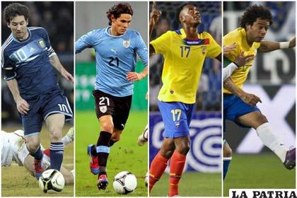 Las grandes figuras de las distintas selecciones sudamericanas