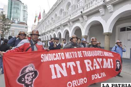 Mineros de Inti Raymi dijeron presente en la movilización