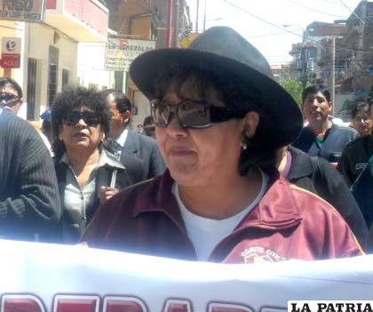 Sonia Saavedra, presidenta del Comité Cívico de Oruro