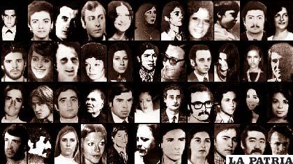 Las fotografías de un grupo de desaparecidos en la dictadura argentina