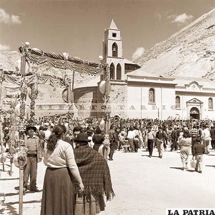 Así lucía el Santuario del Socavón a mediados del siglo pasado
