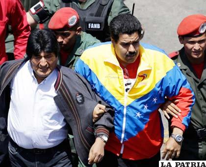 Evo Morales y Nicolás Maduro recuerdan a Hugo Chávez  a un año de su muerte