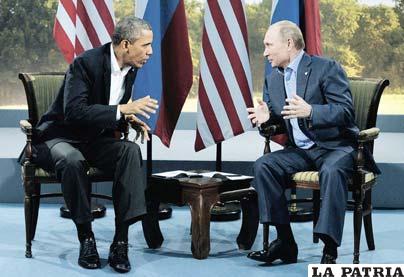 Barack Obama y su homólogo ruso, Vladimir Putin