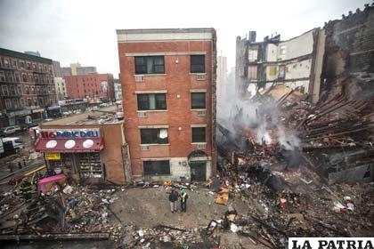 Barrio de Harlem donde se derrumbaron edificios