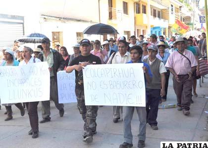 Pobladores de Colcapirhua rechazan emplazamiento del botadero metropolitano