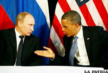 Presidentes de Rusia, Vladimir Putin, y Estados Unidos, Barack Obama
