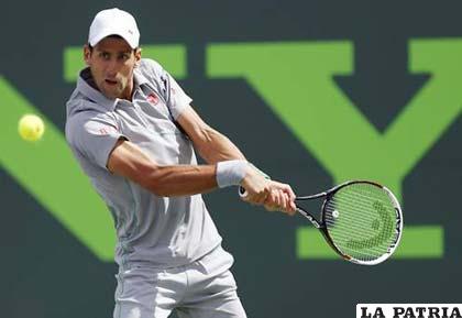 Durante la final que ganó Novak Djokovic en el Masters 1.000 de Miami