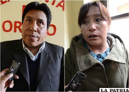 El senador Gonzalo Choque Huanca y la diputada, Claudia Marza