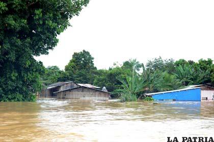 Viviendas inundadas en Cobija