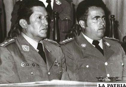 Luis García Meza y Luis Arce Gómez, antes del golpe militar que protagonizaron