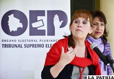 La presidenta del Tribunal Supremo Electoral, Wilma Velasco Aguilar
