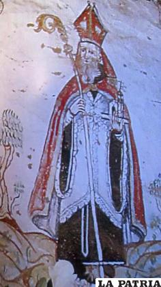 Estado de una de las pinturas murales del altiplano