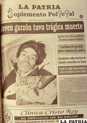 El primer número del Suplemento Policial salió el miércoles 15 de julio de 1992