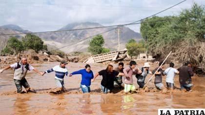 Una imagen de la inundación en Chile