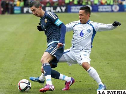 Di María estuvo como capitán de la selección argentina