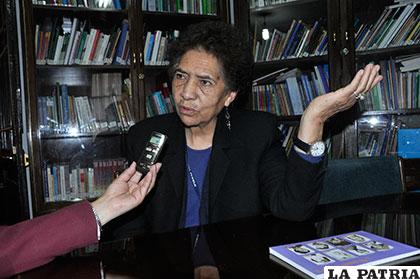 La representante del Defensor del Pueblo en Oruro, Clotilde Calancha