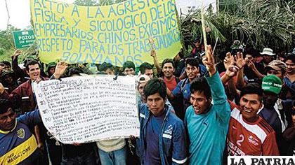 Trabajadores bolivianos en una protesta de 2015 /erbol.com.bo