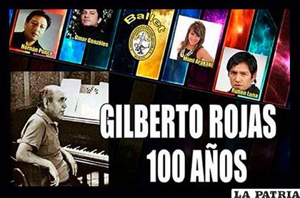 Afiche del recital en homenaje al maestro Gilberto Rojas