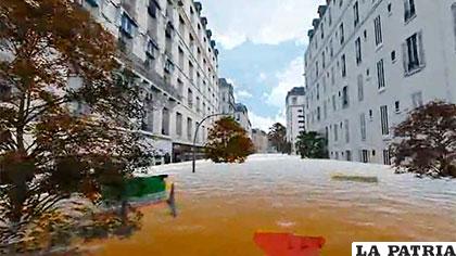 Recreación de una calle de París inundada /elpais.com