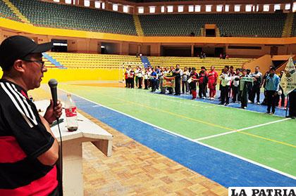 Durante el acto de inauguración de la Copa de Campeones