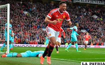 Anthony Martial anotó el empate para Manchester United