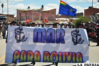 Civismo se convirtió en un grito ¡Mar para Bolivia! /William Tórrez)