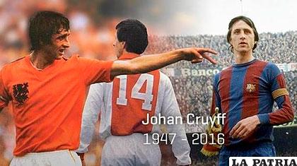 Cruyff vistió las casacas de Holanda, Ajax y Barcelona donde 
siempre brilló con su buen fútbol