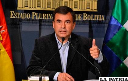 Juan Ramón Quintana, ministro de la Presidencia /ABI