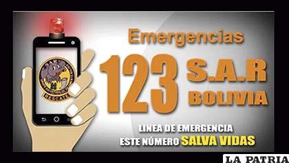 123 es el número de emergencias del grupo SAR