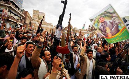 Hutíes protestan en Yemen