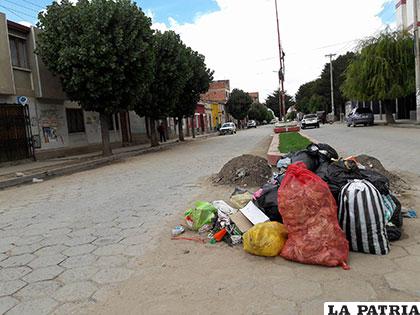 Promontorios de basura en las calles Potosí y Santa Cruz