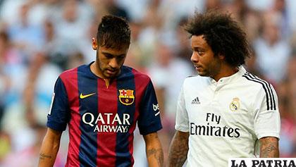 Neymar, del Barcelona, y Marcelo, del Real Madrid, se reencontrarán en su selección