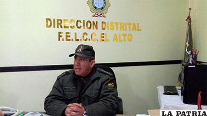 Erick Millares, director de la Felcc de El Alto /Edwin Apaza