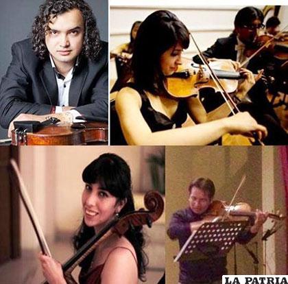 Talentosos músicos en homenaje al Club Oruro
