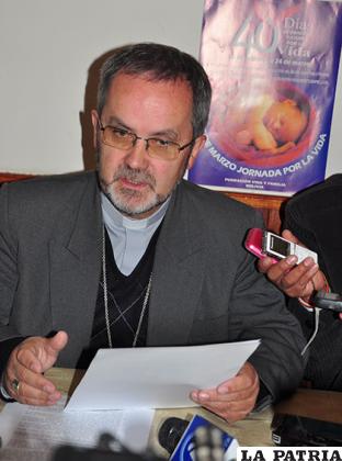 Obispo de la Diócesis de Oruro, Cristóbal Bialasik, pide al pueblo boliviano defender la vida