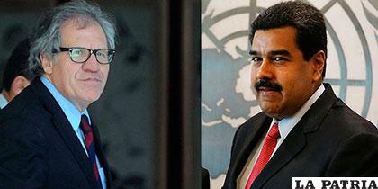 Luis Almagro, secretario general de la ONU, y Nicolás Maduro, presidente de Venezuela