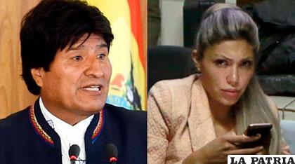El Presidente Evo Morales y Gabriela Zapata /ANF